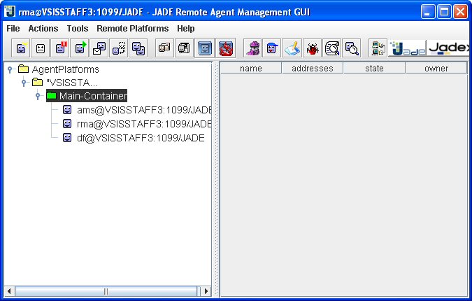 Jadex RMA Main Window